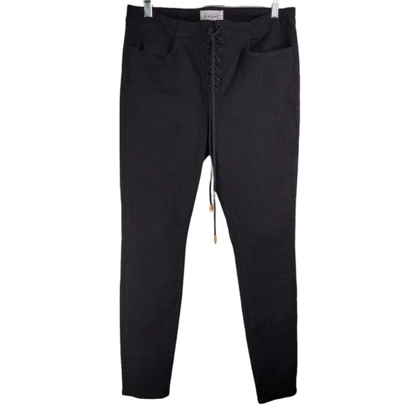 Frame Black Denim Le Crop Mini Boot Lace Up Jeans Womens Size 30 - Picture 1 of 6